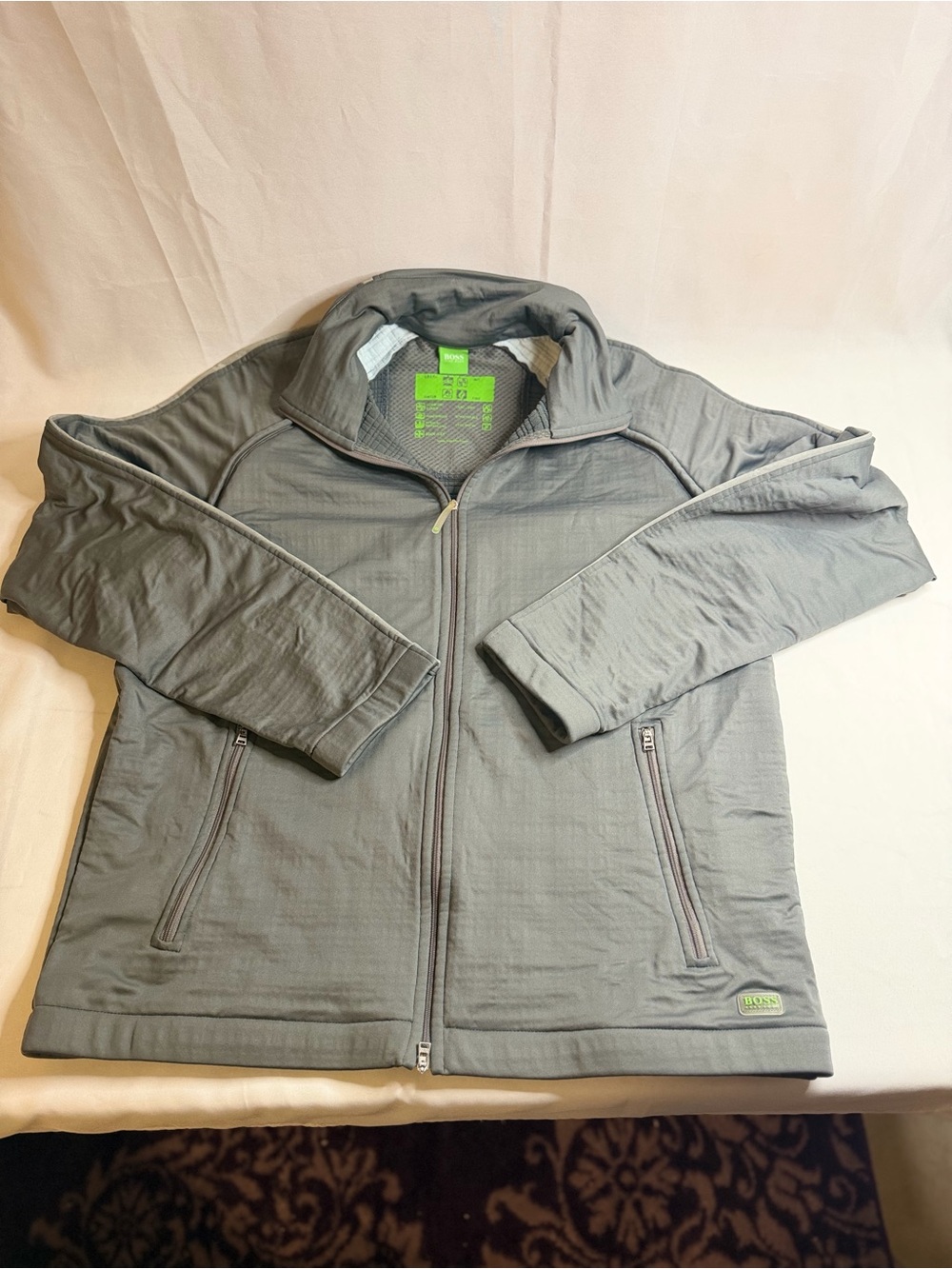 HUGO BOSS Golf Green label Full-Zip removable sleeves - Gray